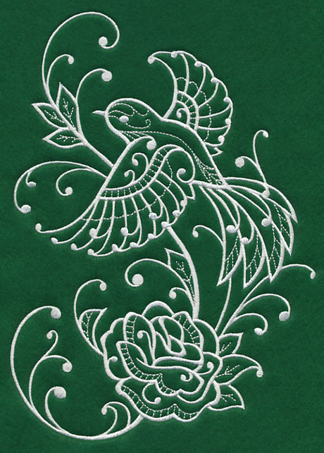 Spring Whitework Bird