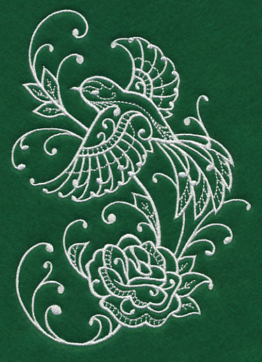 Spring Whitework Bird