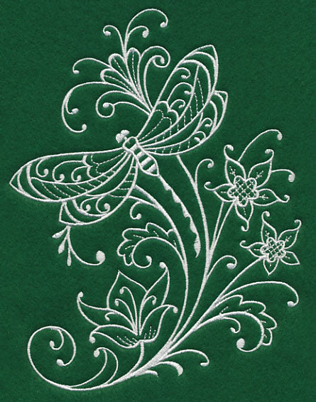 Spring Whitework Dragonfly