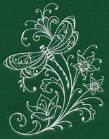 Spring Whitework Dragonfly