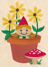 Garden Gnome in Flowerpot
