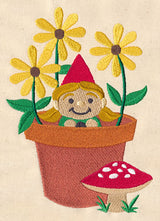 Garden Gnome in Flowerpot