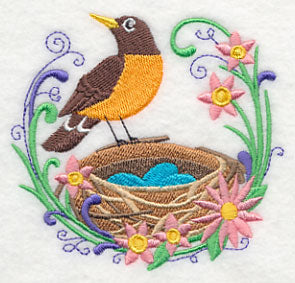 Spring Robin and Nest