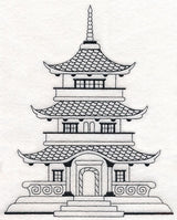 Japanese Pagoda (Blackwork)