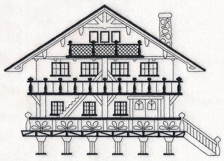 Swiss Chalet (Blackwork)