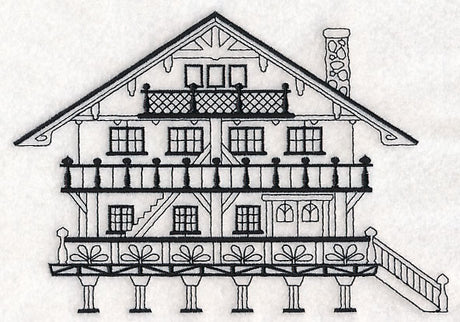 Swiss Chalet (Blackwork)