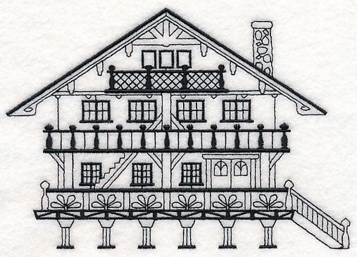 Swiss Chalet (Blackwork)