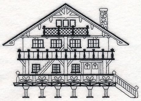 Swiss Chalet (Blackwork)