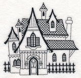Storybook Gothic House (Blackwork)