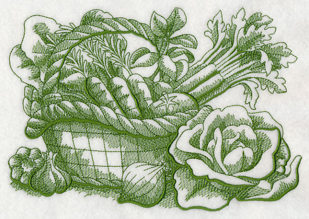 Farmers Market Vegetable Basket (Toile)