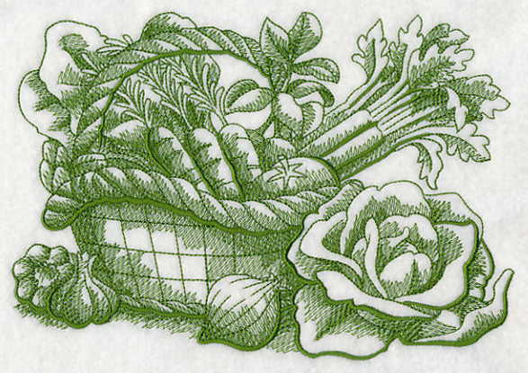 Farmers Market Vegetable Basket (Toile)