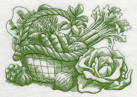 Farmers Market Vegetable Basket (Toile)