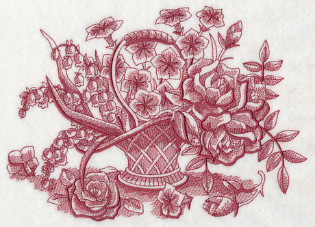 Farmers Market Flower Basket (Toile)