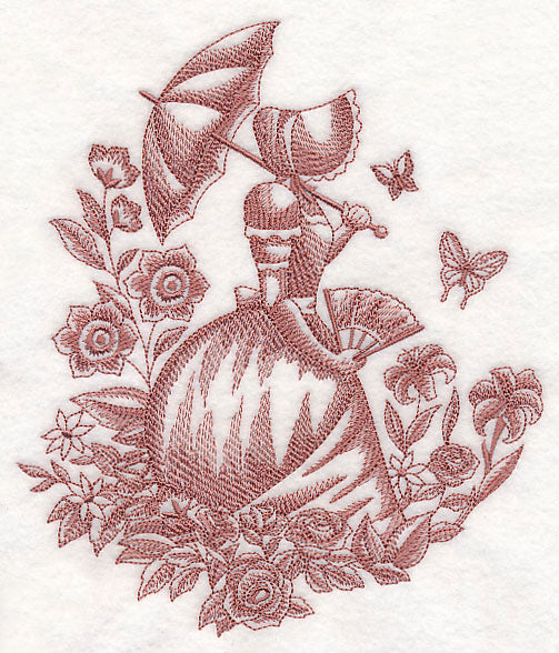 Umbrella Girl in Garden (Toile)