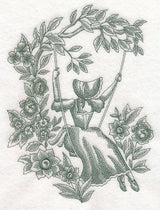 Umbrella Girl on Swing (Toile)