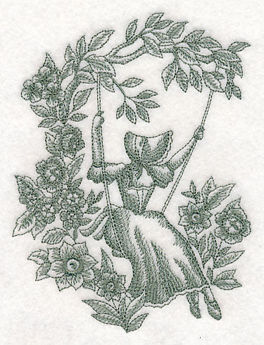 Umbrella Girl on Swing (Toile)