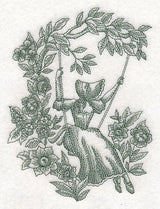 Umbrella Girl on Swing (Toile)