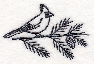 Simply Birds on Branches - Cardinal