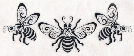 Honeybee Trio (Blackwork)