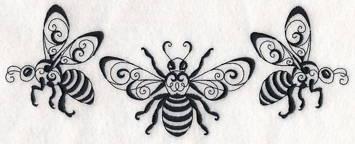 Honeybee Trio (Blackwork)