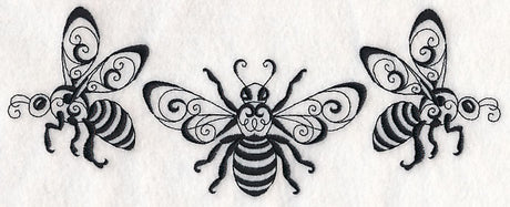 Honeybee Trio (Blackwork)
