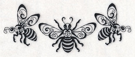 Honeybee Trio (Blackwork)