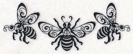 Honeybee Trio (Blackwork)