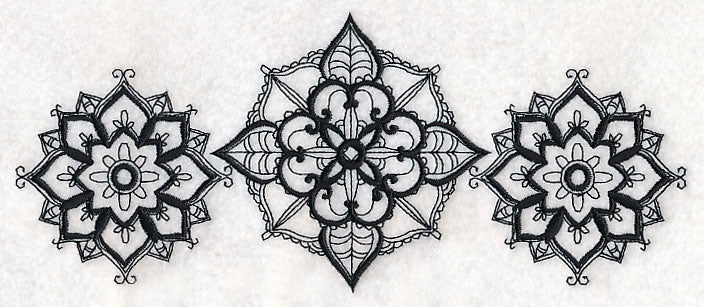 Mehndi Flourishes Trio (Blackwork)