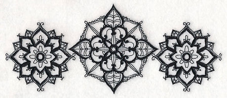 Mehndi Flourishes Trio (Blackwork)