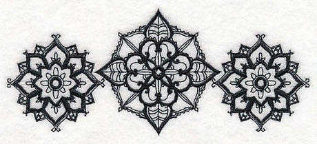 Mehndi Flourishes Trio (Blackwork)