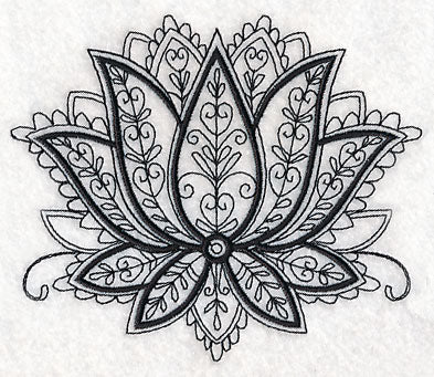 Mendhi Flower 2 (Blackwork)