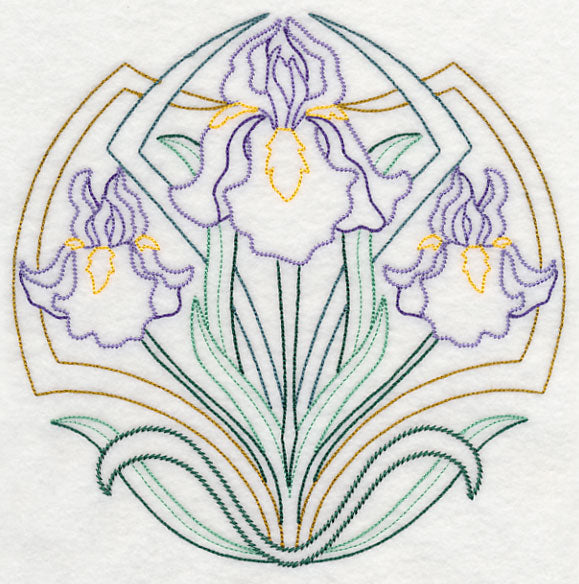 Art Deco Iris - Circle (Vintage)