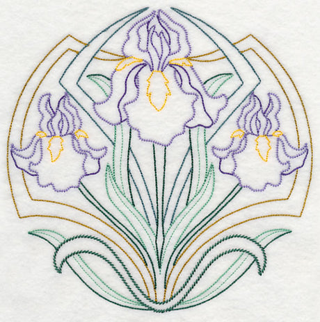 Art Deco Iris - Circle (Vintage)