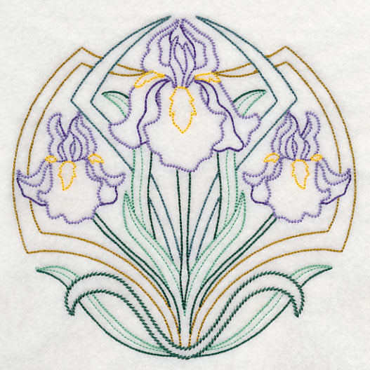 Art Deco Iris - Circle (Vintage)