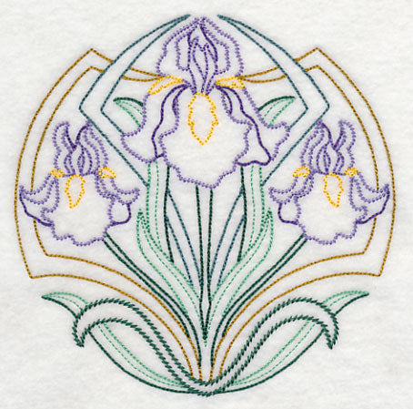 Art Deco Iris - Circle (Vintage)