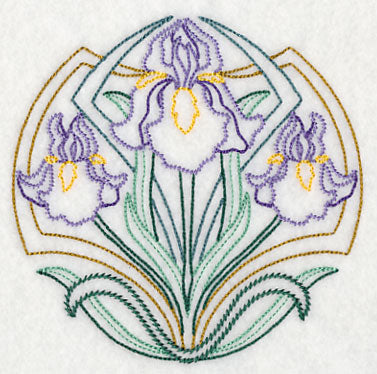 Art Deco Iris - Circle (Vintage)