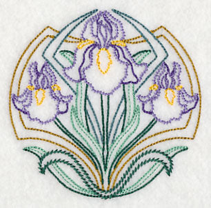 Art Deco Iris - Circle (Vintage)