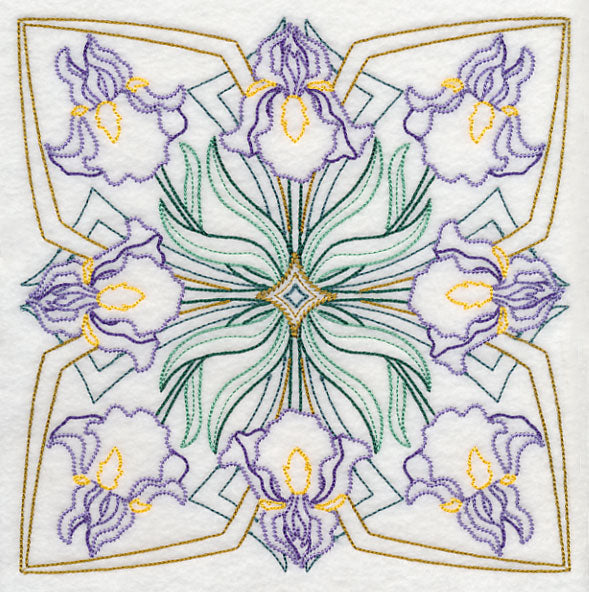 Art Deco Iris - Square (Vintage)