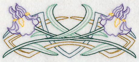Art Deco Iris - Horizontal Border (Vintage)