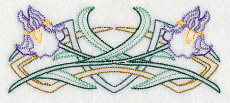 Art Deco Iris - Horizontal Border (Vintage)