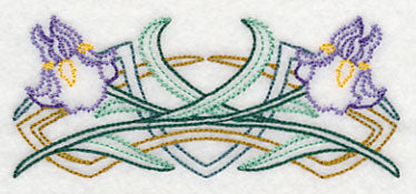 Art Deco Iris - Horizontal Border (Vintage)