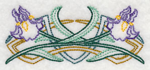 Art Deco Iris - Horizontal Border (Vintage)