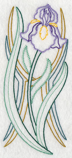 Art Deco Iris - Vertical Border (Vintage)