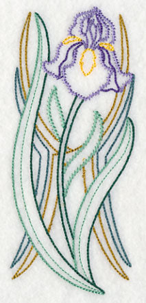 Art Deco Iris - Vertical Border (Vintage)