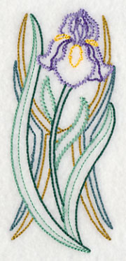 Art Deco Iris - Vertical Border (Vintage)