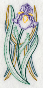 Art Deco Iris - Vertical Border (Vintage)