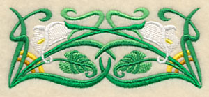 Art Deco Calla Lily - Horizontal Border