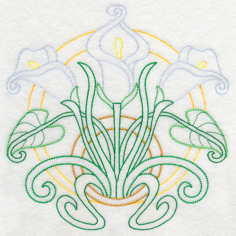 Art Deco Calla Lily - Circle (Vintage)