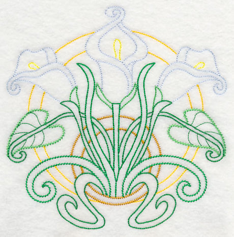 Art Deco Calla Lily - Circle (Vintage)