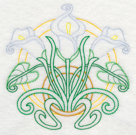 Art Deco Calla Lily - Circle (Vintage)